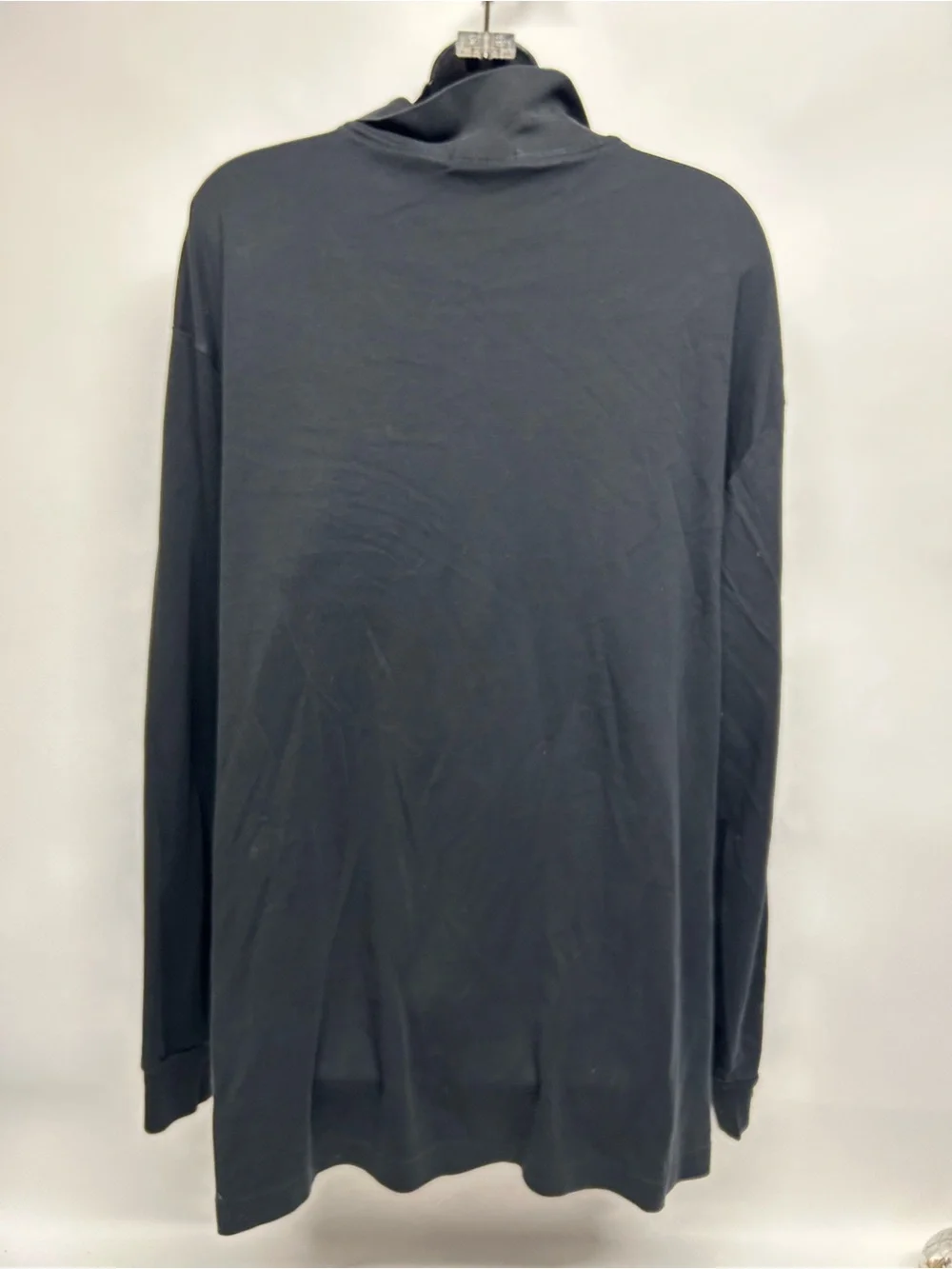 Polo Long-Sleeve Cotton Polo Shirt - Black large tall
